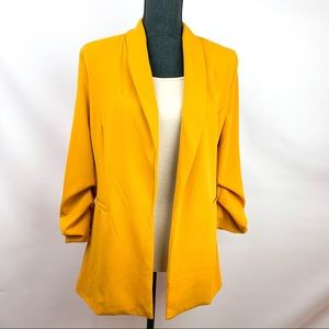 NWT ”The Celine” Open Front Mustard colored Blazer